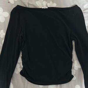 Garage Black Boatneck Top